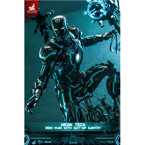 Hot Toys MMS672D50 1/6th scale  Iron Man 2 – Neon Tech Iron Man with Suit-Up Gantry(TC)