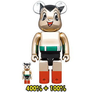 BE@RBRICK Astro Boy CHROME Ver. 100% & 400% (WORLD WIDE TOUR 3 ) (TC)
